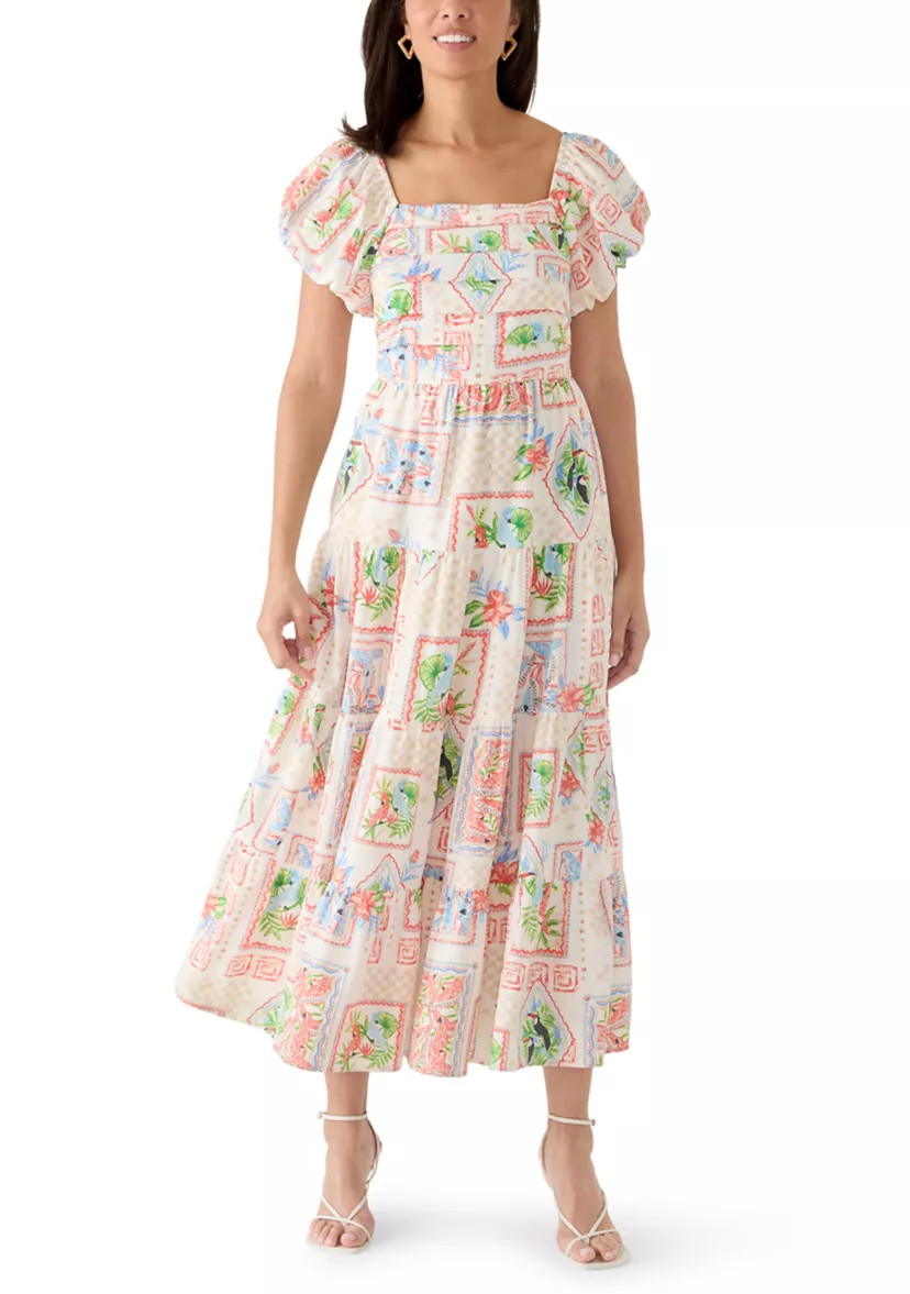 Women's Short Sleeve Tiered Midi Dress | Belk