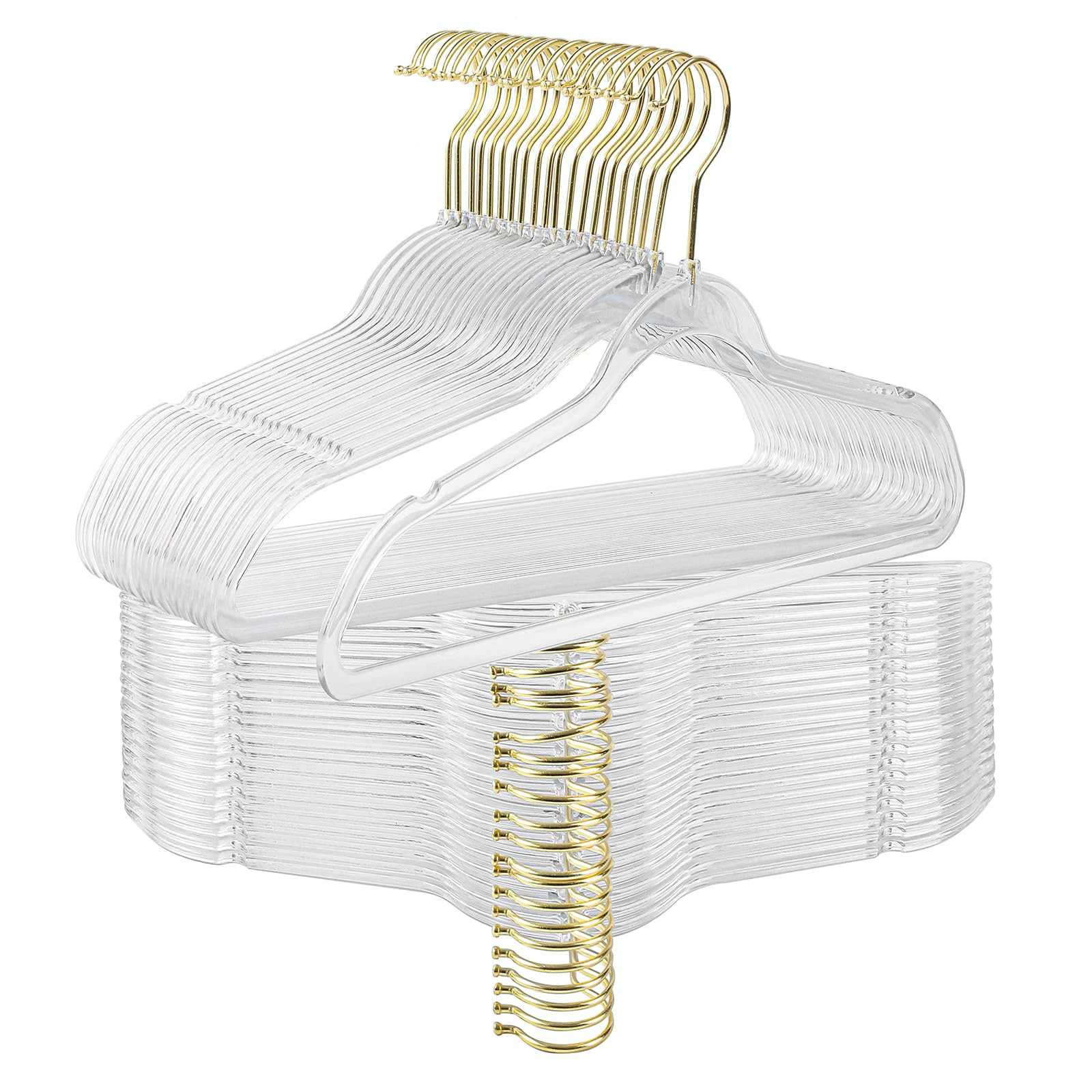 Clear Acrylic Hangers Plastic Hangers for Clothes for Adult Closet Heavy Duty Hangers Space Savin... | Amazon (US)