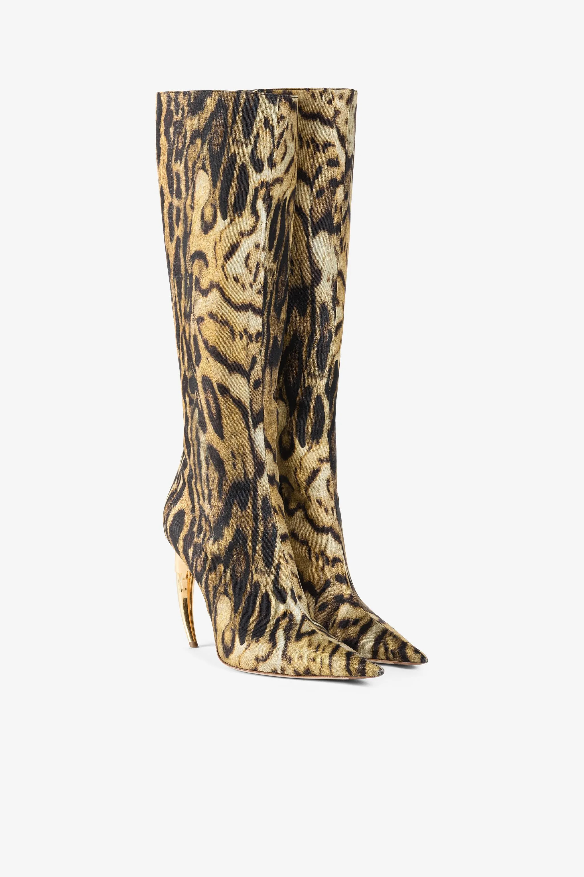 Ocelot-Print Tiger Tooth Knee-High Boots | Roberto Cavalli (UK)