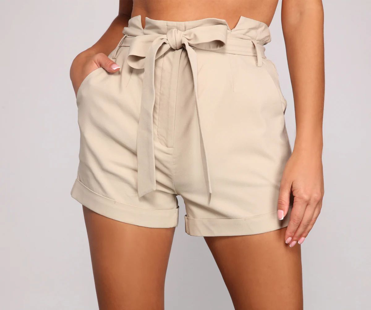 Elevated Basics High Waist Paperbag Shorts | Windsor Stores