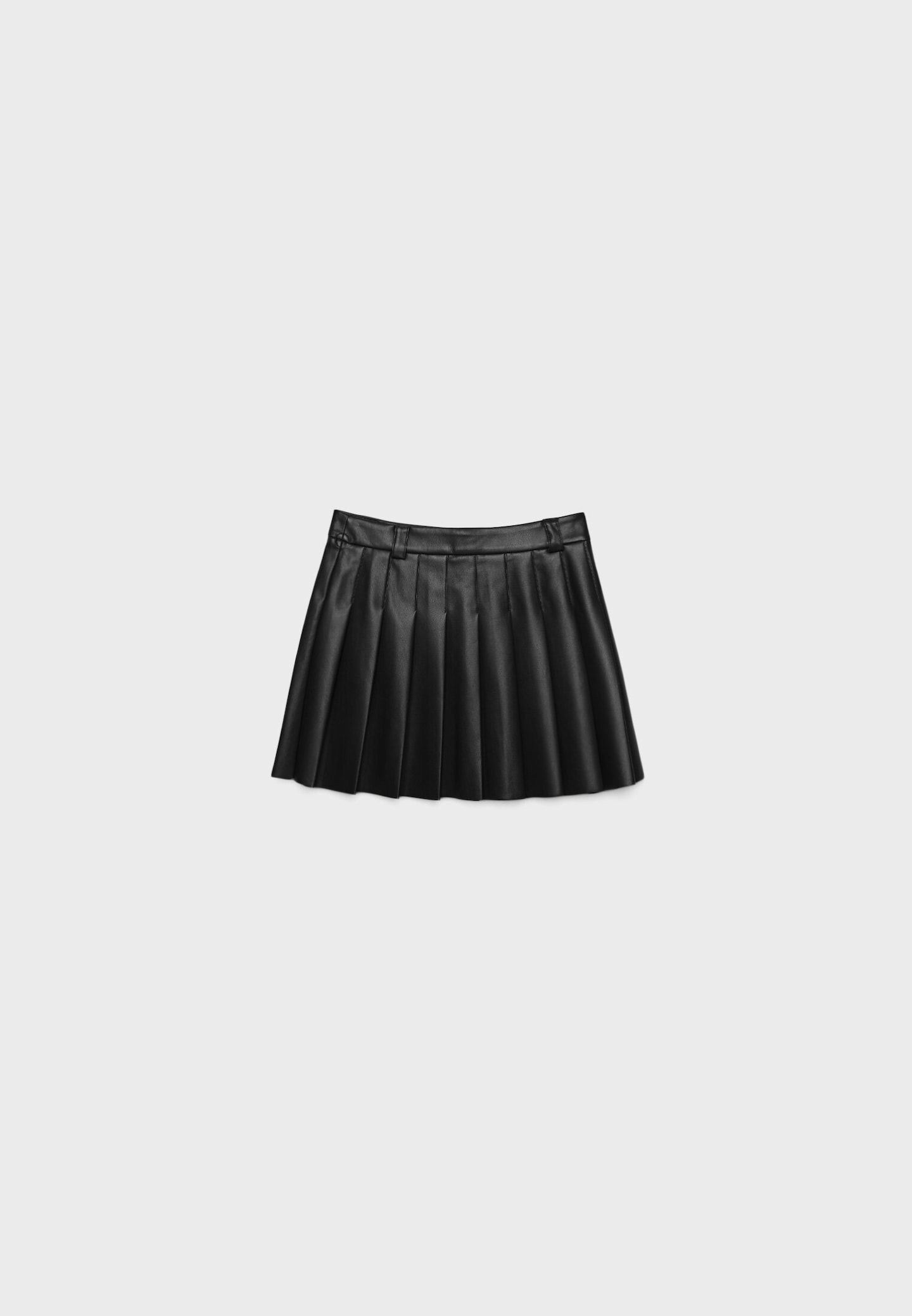 Faux leather box pleat mini skirt | Stradivarius (UK)