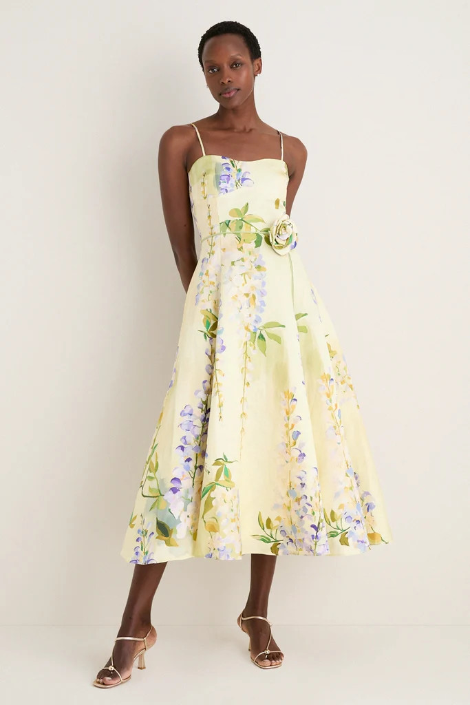 Wisteria Print Mariela Embellished Midi Dress | Tuckernuck (US)