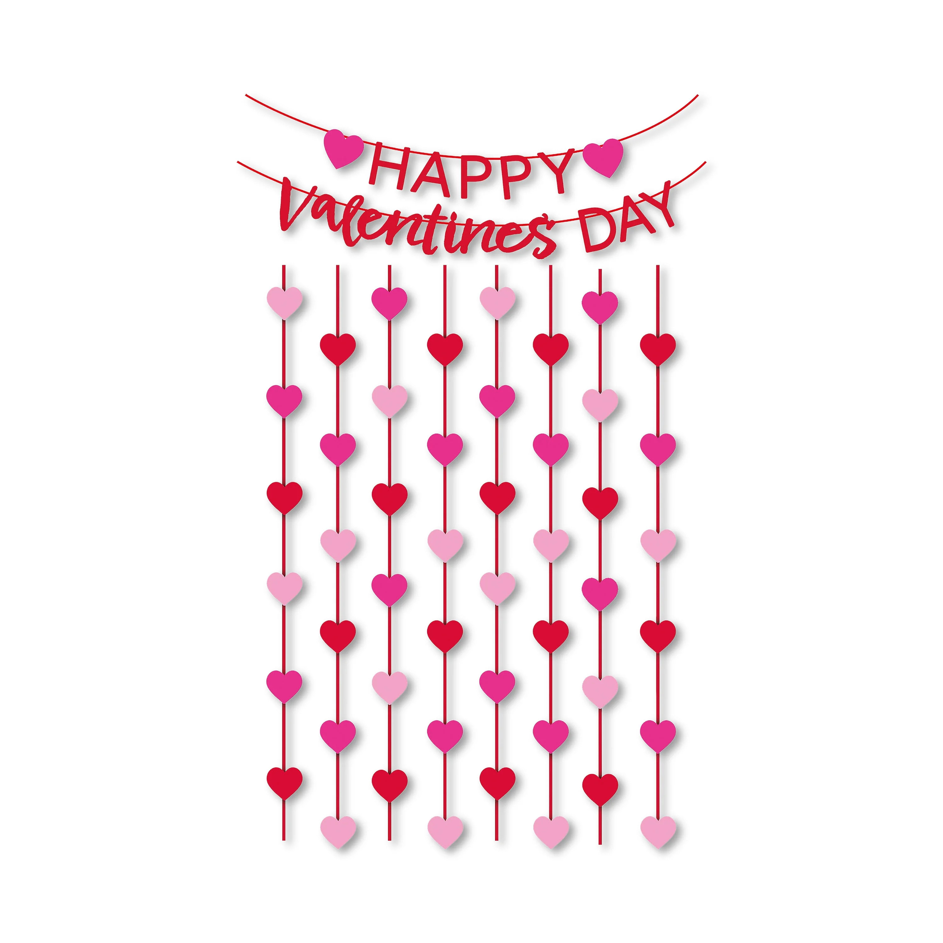 Valentine's Day Red and Pink Happy Valentine's Day Decoration Kit, 10 Pieces, by Way To Celebrate... | Walmart (US)