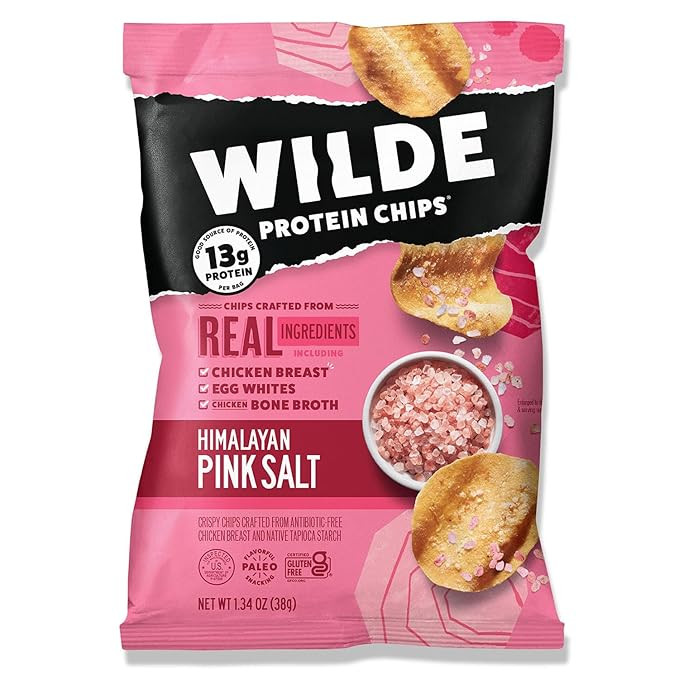 WILDE Himalayan Pink Salt Protein Chips, Thin and Crispy, High Protein, Keto Friendly, Made with ... | Amazon (US)