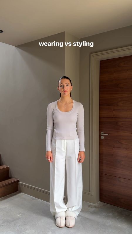 Wearing vs styling, spring outfit, styling video, tailored trousers, asos, Saint & Sofia, Marks & Spencer, elevated outdir, whistles, white trainers, layering, brown belt, Amazon 

#LTKeurope #LTKstyletip #LTKspring