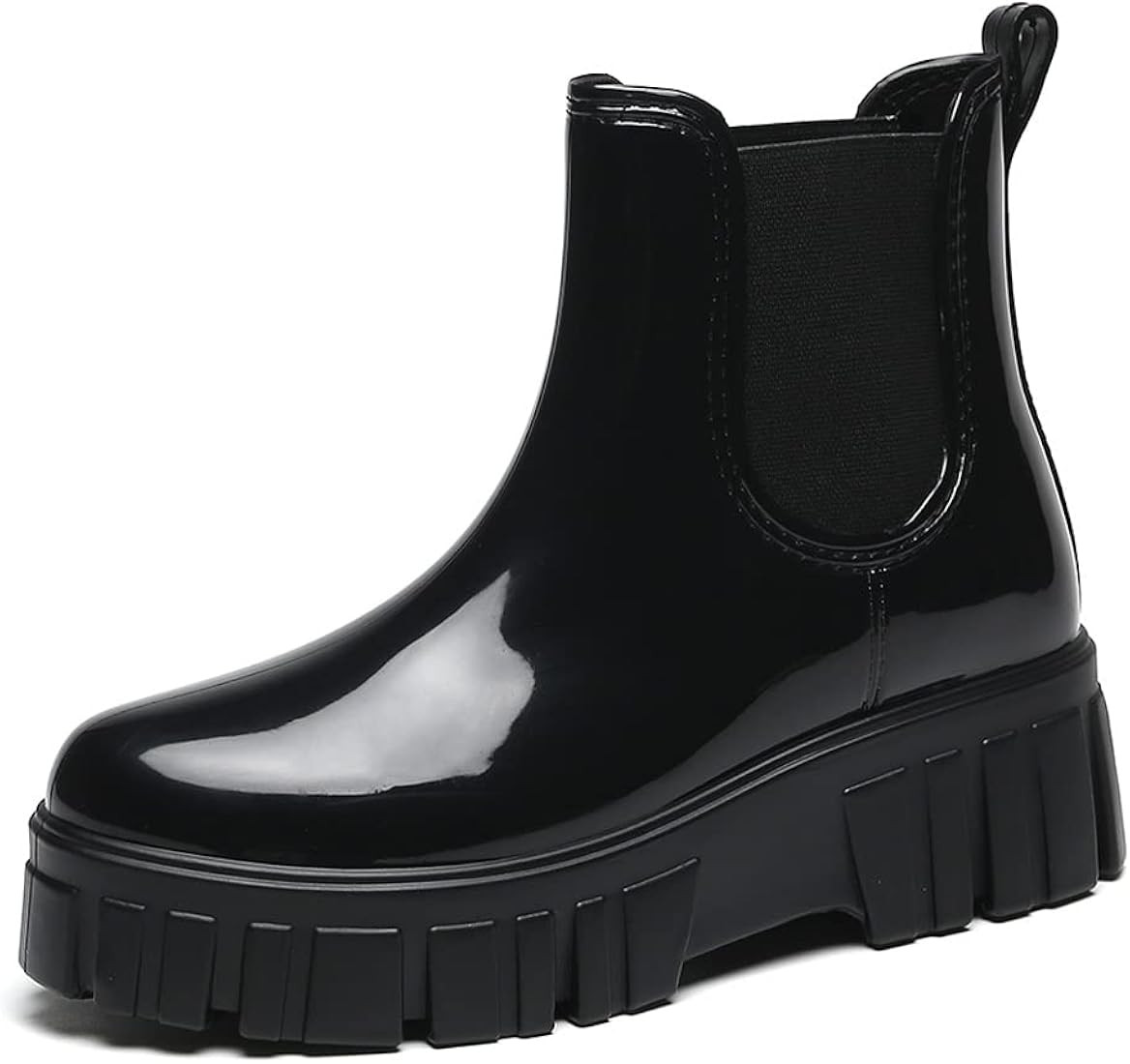 Amoji Women Chelsea Platform Rain Boots Women Rubber Boots Wellies 918 | Amazon (US)