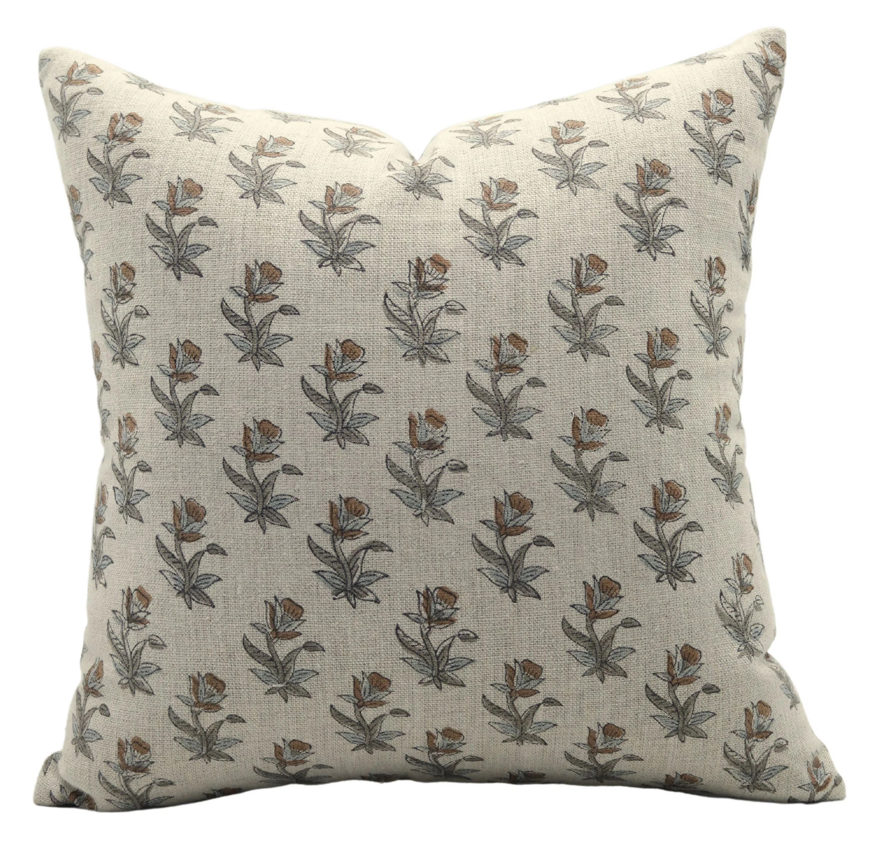 Floral Linen Indoor/Outdoor Reversible Pillow Cover | Wayfair North America