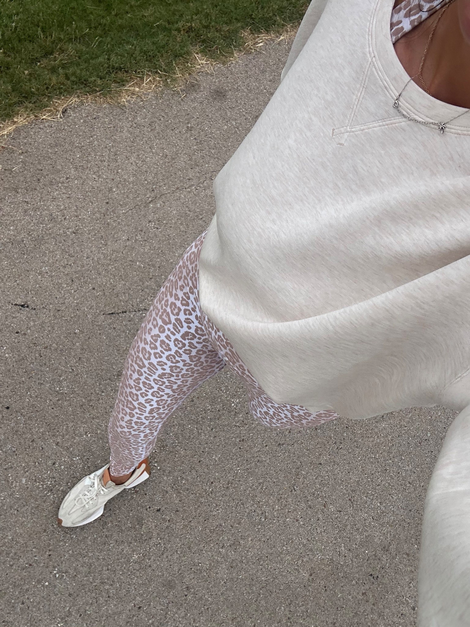 have you gone on a walk today? 10k steps  daily is where it’s at. I absolutely look forward to my walks. Wearing my own brand (Sun Lovin’ Roots) Leopard Latte set ( online $98) paired with Spanx crewneck ( size large)  and new balance sneakers- the best shoes ever. 

#LTKootd #LTKActive #LTKOver40