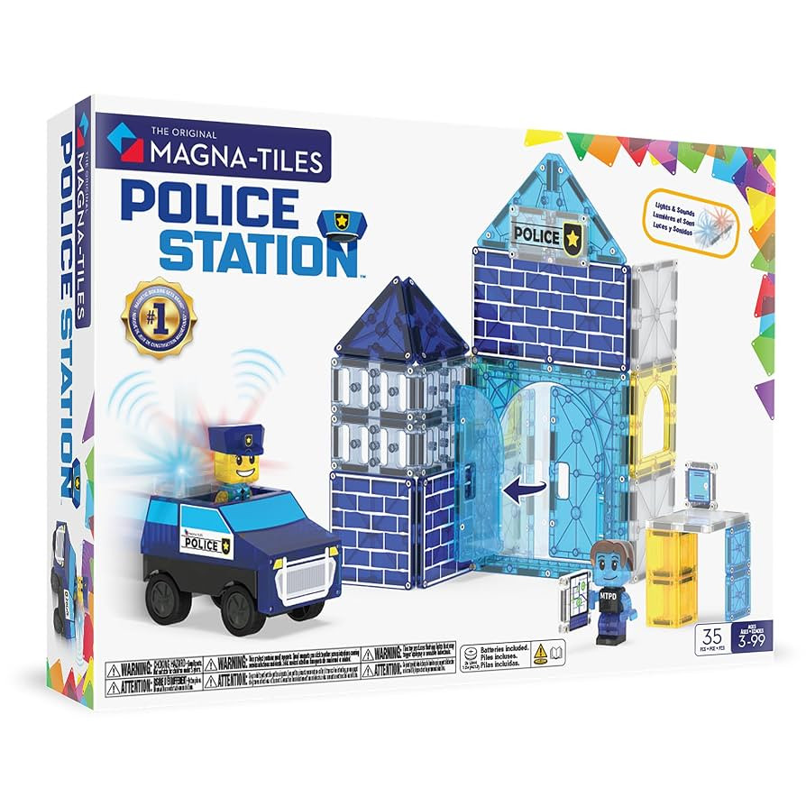 MAGNA-TILES Police Station 35-Piece Magnetic Construction Set, The Original Magnetic Building Bra... | Amazon (US)