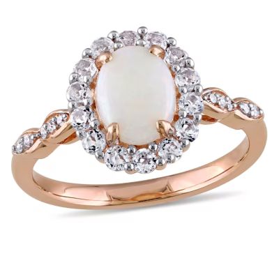 Womens Diamond Accent Genuine White Opal 14K Gold Cocktail Ring | JCPenney