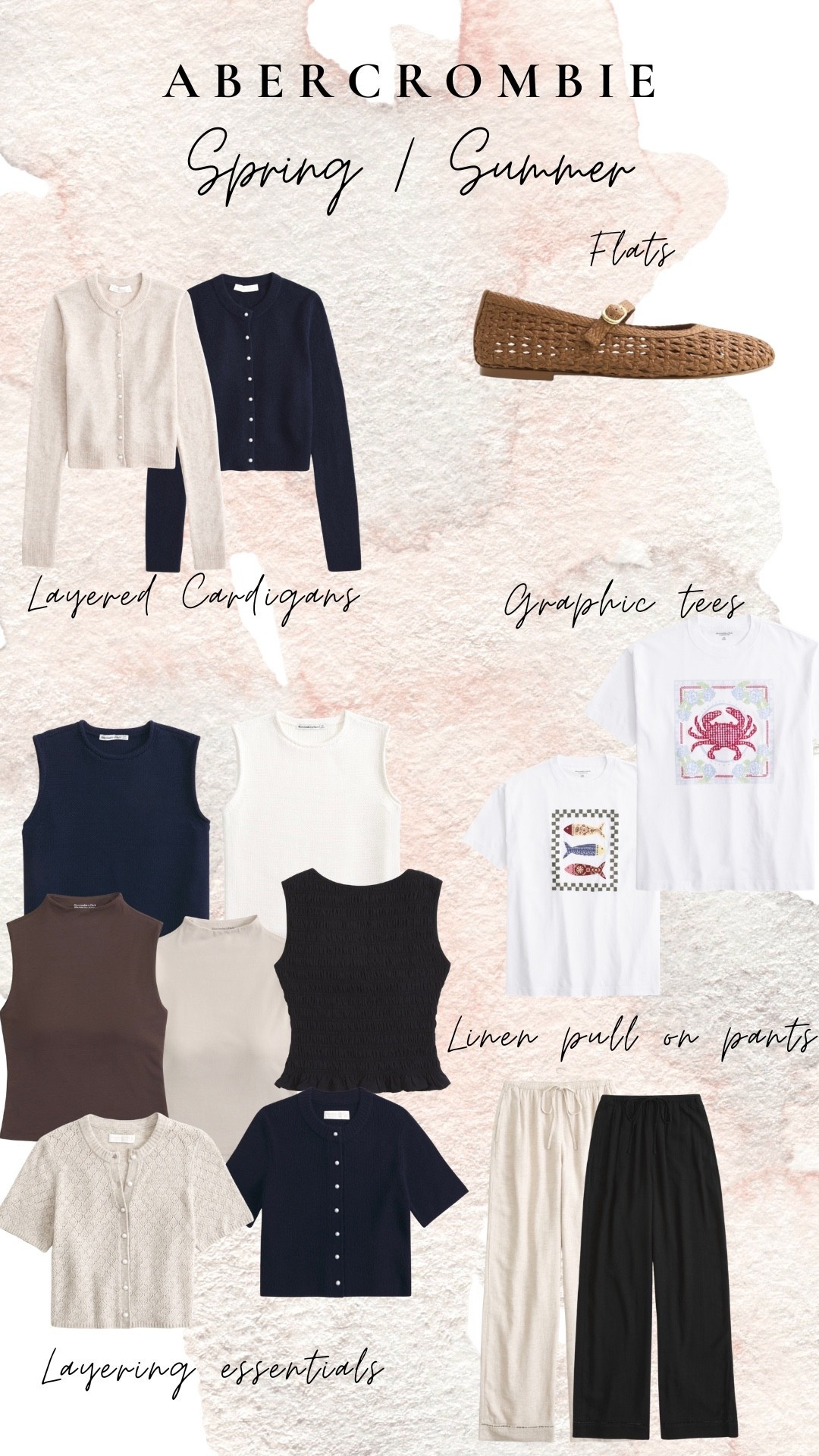 Abercrombie spring new arrivals just dropped and these are the pieces worth knowing about.
Layered cardigans, linen pull-on pants, woven flats, graphic tees, and easy layering essentials. All of it is linked below. The linen pants come in cream and black, the cardigans layer perfectly over the muscle tanks, and the woven Mary Jane flats are selling fast.
Spring 2026 capsule wardrobe sorted.

#Abercrombie #AbercrombieAndFitch #SpringFashion #SpringOutfits #SpringStyle #NewArrivals #SpringWardrobe #OutfitInspo #LTKfinds #LTKstyletip #LTKseasonal #LTKspring #LinenPants #SpringBasics #CasualChic #WomensFashion #SpringFashionTrends #CapsulaWardrobe #AffordableFashion #OOTDinspo #StyleInspo #Cardigans #GraphicTee #BalletFlats #MaryJanes #LayeringEssentials #SpringSummer2026 #WardrobeEssentials #EverydayStyle #ShopMyLTK

Abercrombie new arrivals
Abercrombie spring 2026
Abercrombie & Fitch spring
Abercrombie linen pants
Abercrombie cardigan
Abercrombie flats
Abercrombie graphic tee
Abercrombie layering

Spring fashion 2026
Spring outfit ideas 2026
Spring new arrivals
Spring wardrobe essentials
Spring capsule wardrobe
Spring style guide
Spring basics
Spring summer 2026

Linen pull on pants women
Woven ballet flats
Mary Jane flats spring
Layered cardigan outfit
Women’s graphic tee
Ribbed muscle tank
Linen pants outfit
Cardigan layering outfit

Casual chic outfits
Effortless spring style
Classic spring outfits
Everyday outfit ideas
Affordable spring fashion
Capsule wardrobe 2026
Wardrobe essentials women
Transitional outfit ideas


#LTKSaleAlert #LTKootd #LTKWorkwear
