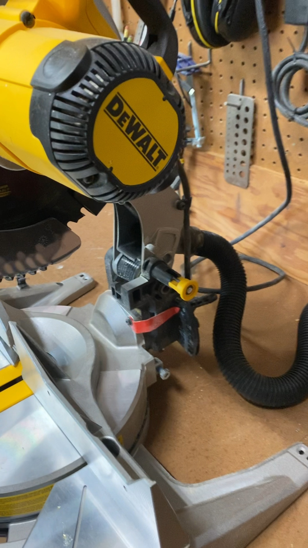 Dust collection insert on the back of this miter. If I’m going to be changing angles a lot, I like to tape it in with painter’s tape.

#LTKVideo #LTKhome #LTKGiftGuide