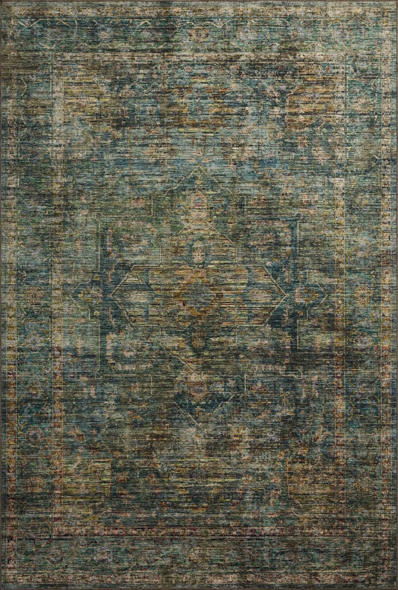 Anniston Washable ANS-05 Lagoon Area Rug | Rugs Direct