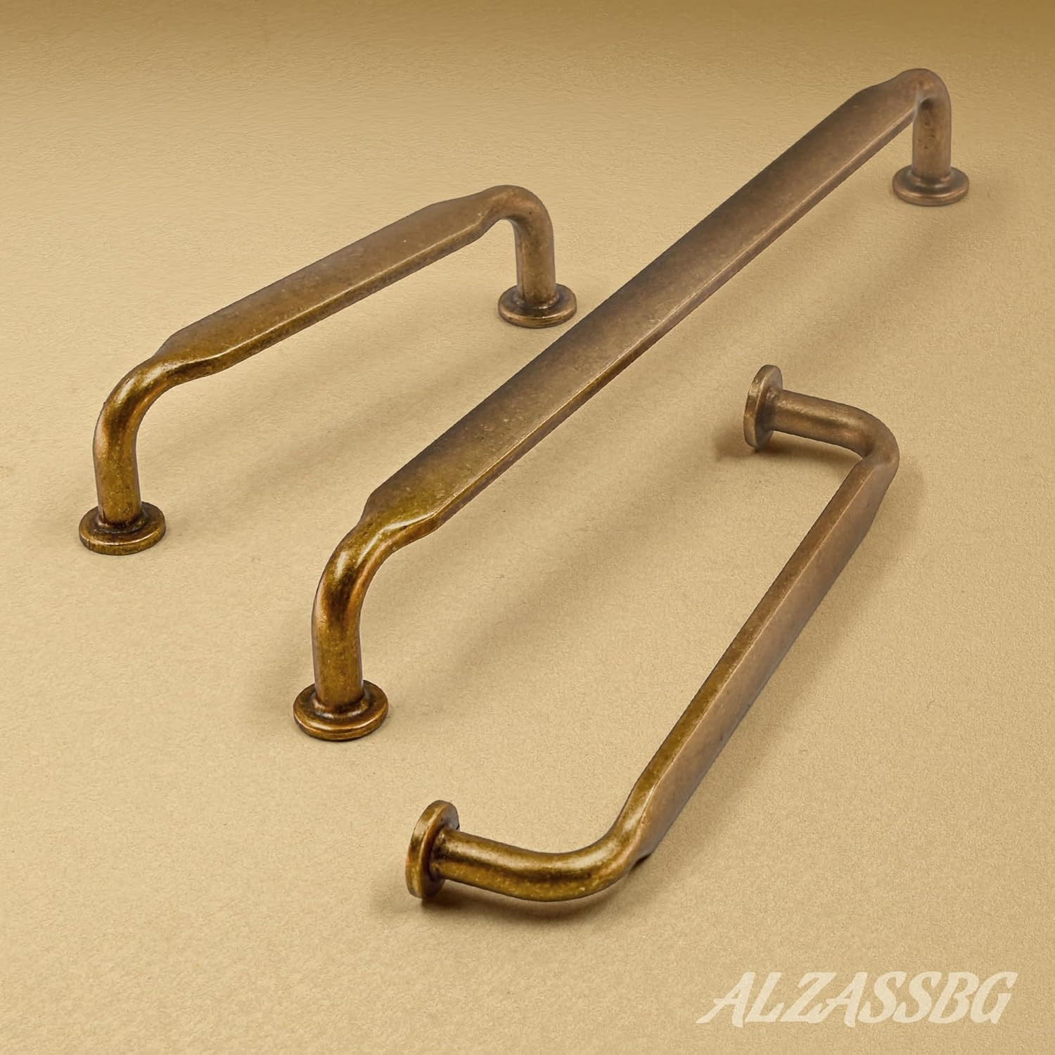 Alzassbg 10 Pack Antique Brass Cabinet Handles, 5 Inch(128mm) Hole Centers Arch Modern Cabinet Pu... | Amazon (US)