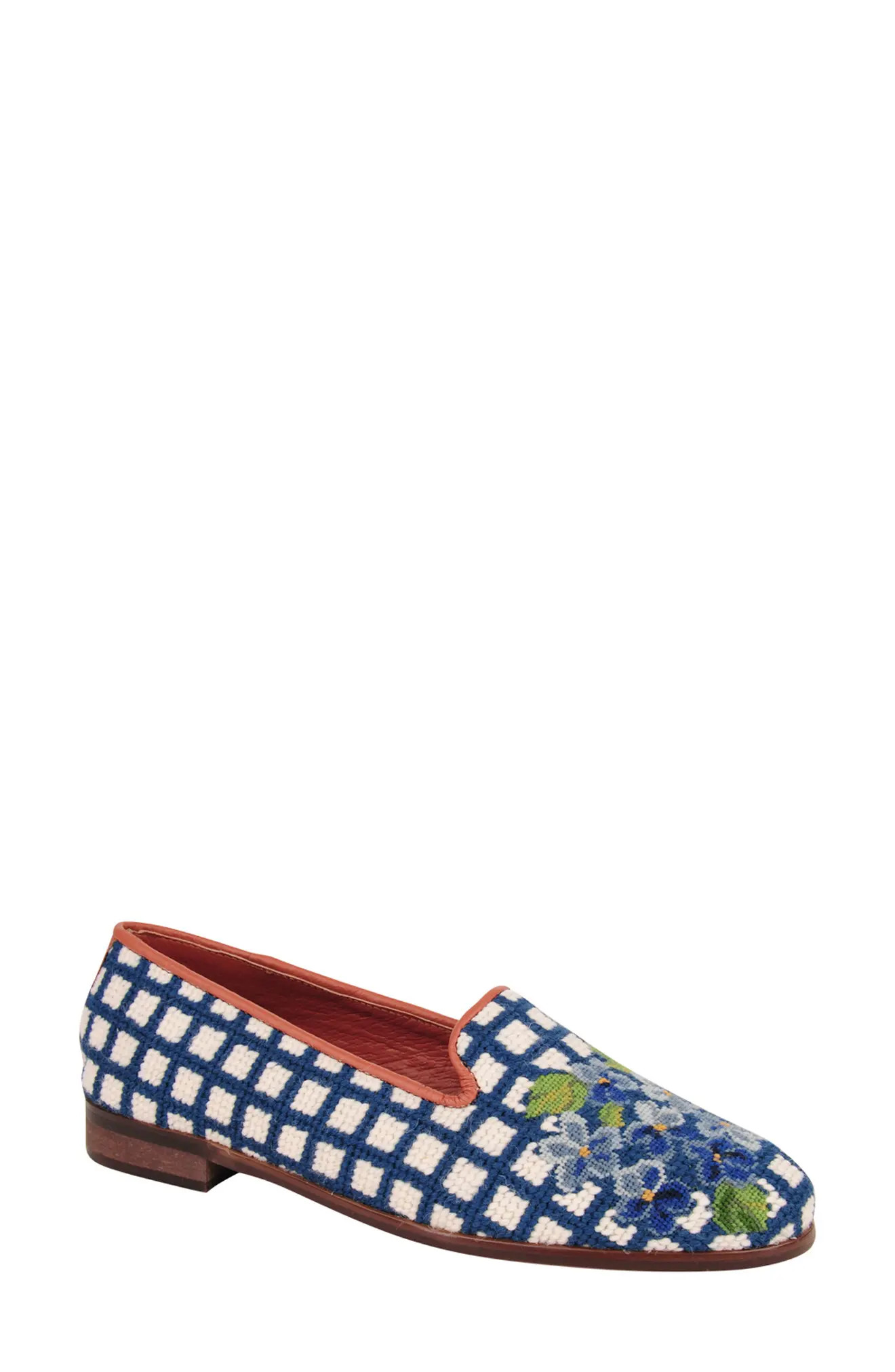 Needlepoint Checkered Hydrangea Flat (Women) | Nordstrom | Nordstrom