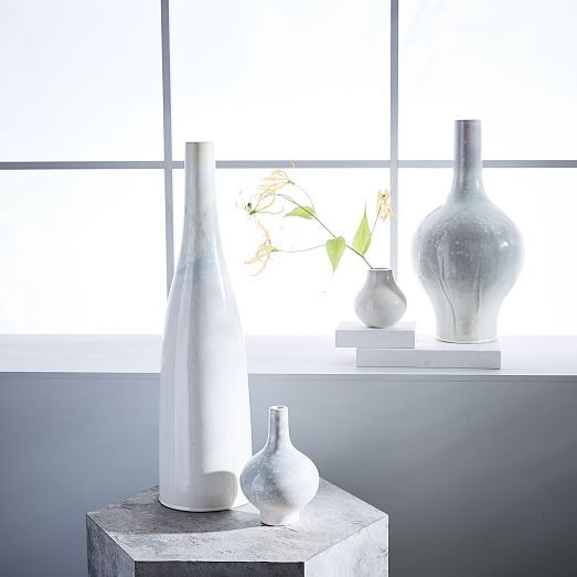 Reactive Glaze Ceramic Vases - White | West Elm (US)