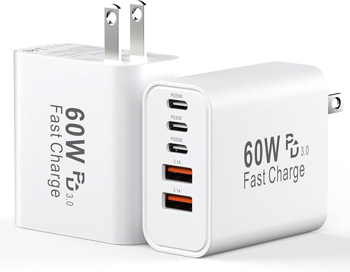 USB C Charging Blocks, 60W USBC Wall Fast Charger Block, Type C iPhone USB C Charger Fast Chargin... | Amazon (US)