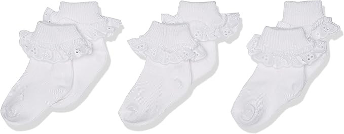 Jefferies Socks Baby-Girls Newborn Eyelet Lace Socks 3 Pair Pack | Amazon (US)