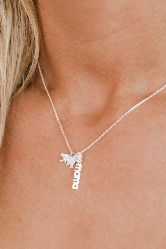 Main Reason Silver Mama Bear Necklace | Pink Lily