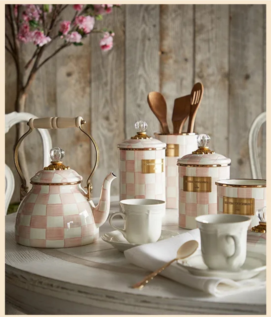 New kitchen accessories rosy check collection from Mackenzie curls  
Pink kettle 

#LTKfindsunder50 #LTKsalealert #LTKhome
