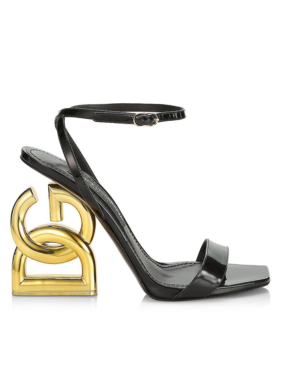 Logo-Heel Leather Ankle-Strap Sandals | Saks Fifth Avenue