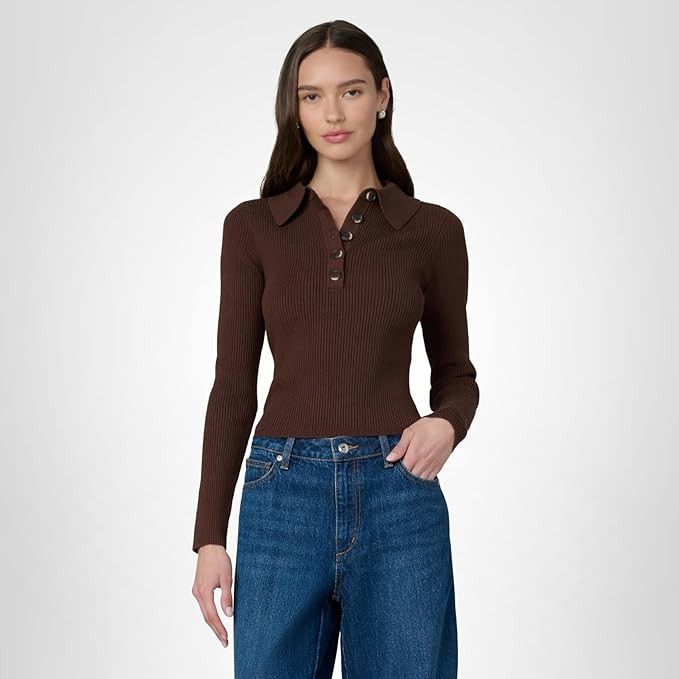 Joe's Women's The Lisa Polo Long Sleeve Sweater | Amazon (US)