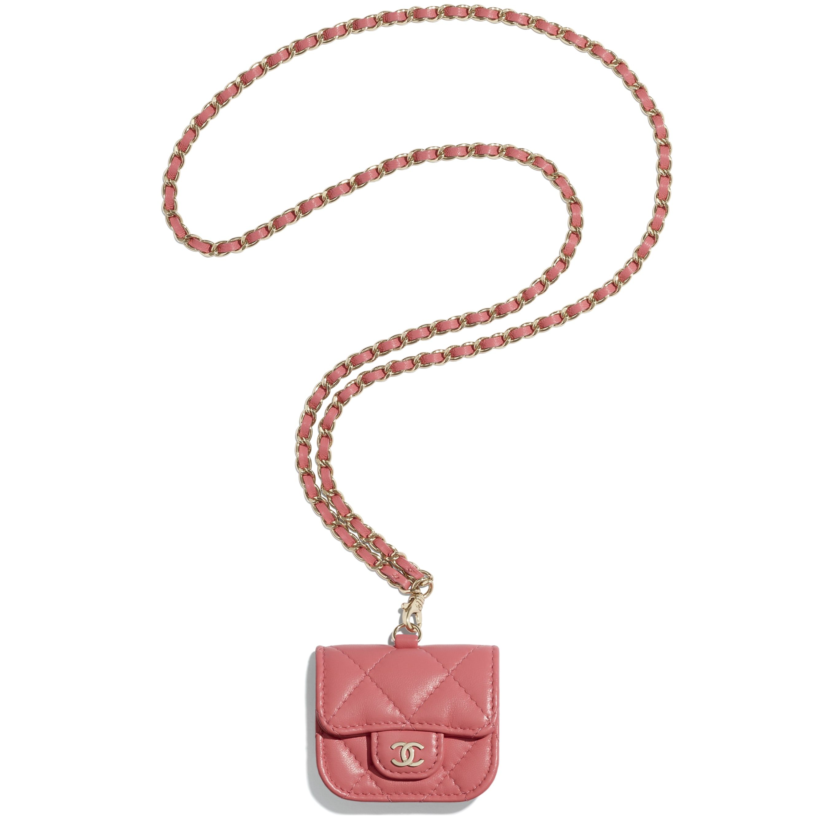 Lambskin & Gold-Tone Metal Coral AirPods Pro Case | CHANEL | Chanel, Inc. (US)