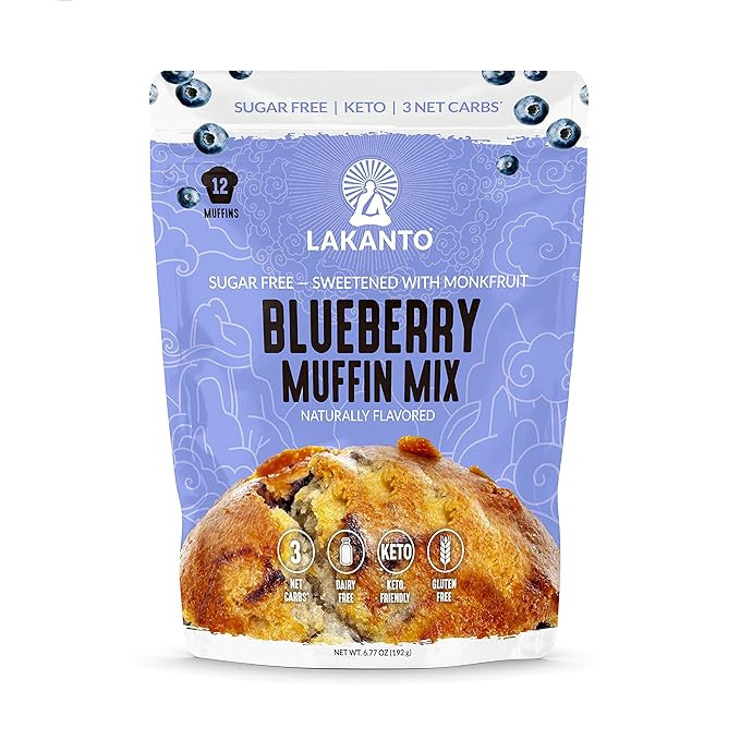 Lakanto Sugar Free Blueberry Muffin Mix - Naturally Flavored, Sweetened with Monk Fruit Sweetener... | Amazon (US)