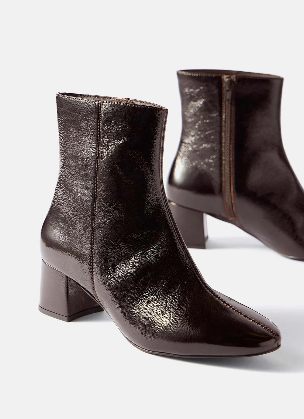 Flo Burgundy Leather Ankle Boots | Mint Velvet