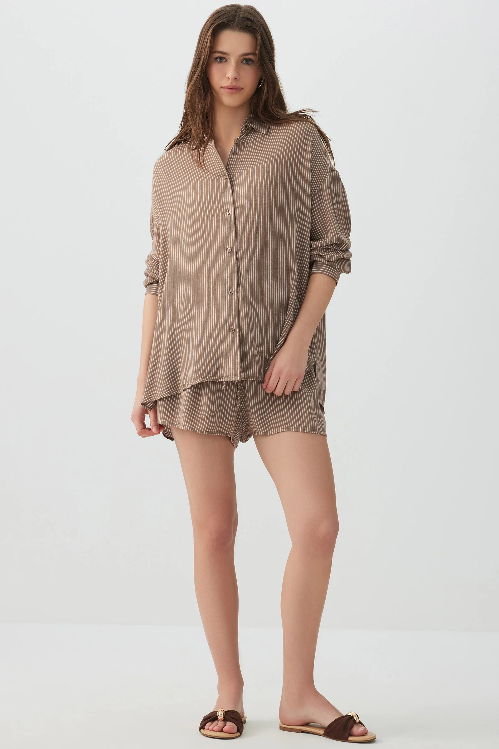Crinkled Oversized Shirt | Ardene