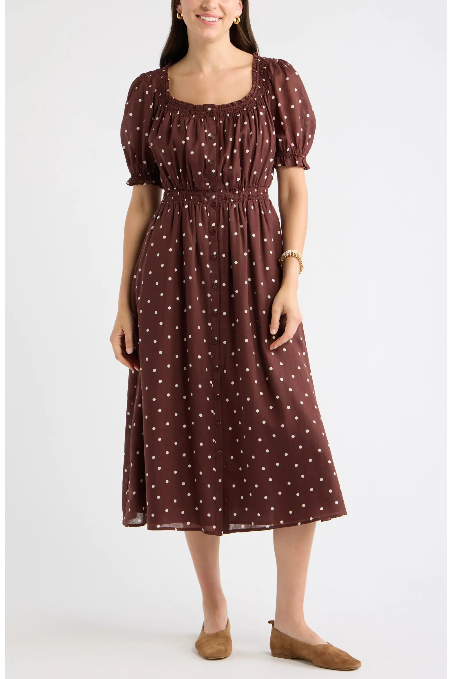 Caslon® Smocked Midi Dress (Women) | Nordstrom | Nordstrom
