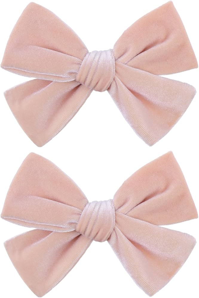 Velvet Hair Bows Valentines Alligator Clips for Girls Pink Bow Clip for Hair Bowknot Alligator Ba... | Amazon (US)