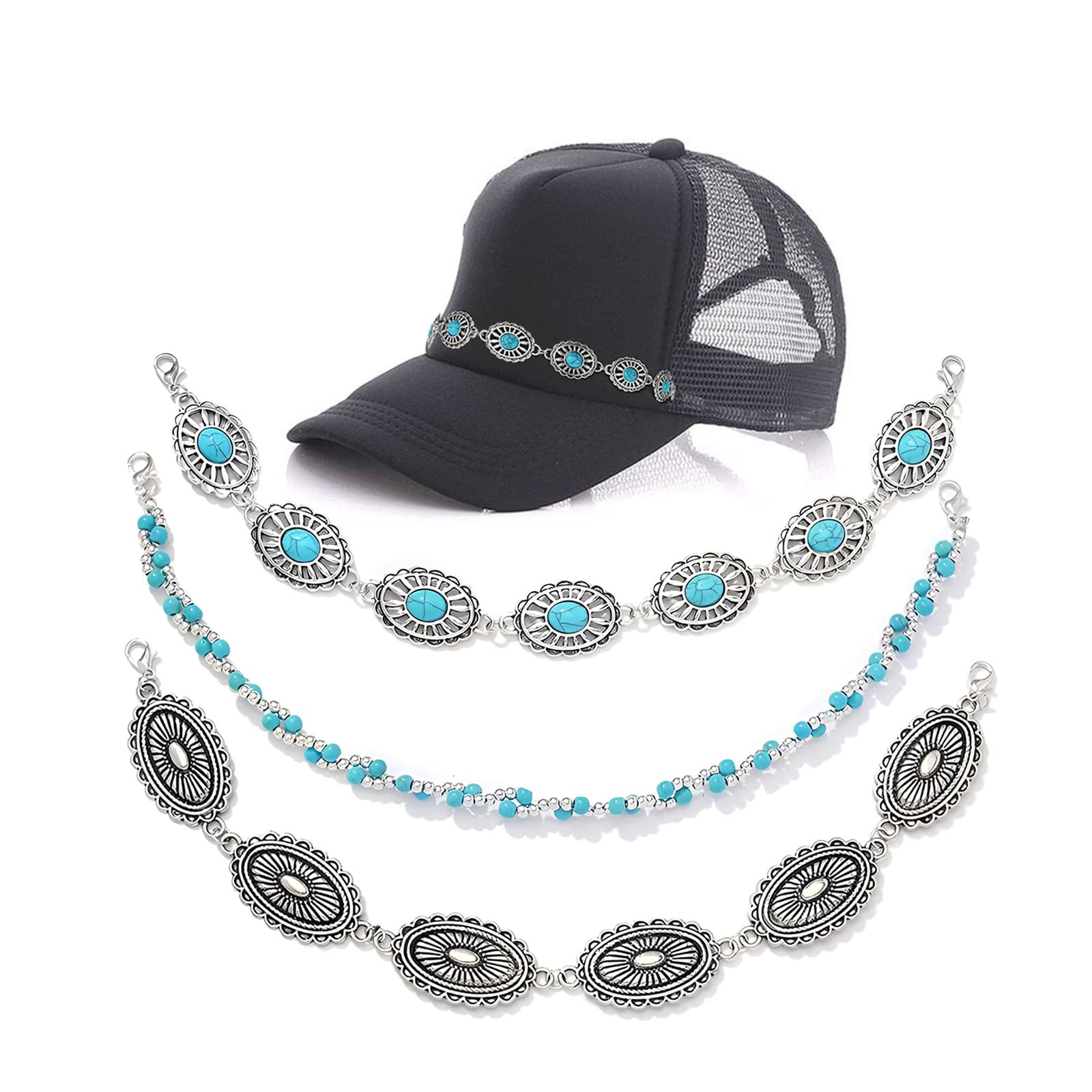 3 Pack Trucker Hat Chains, Hat Chains for Women Trucker Hat, Trucker Hat Accessories Charms and C... | Amazon (US)