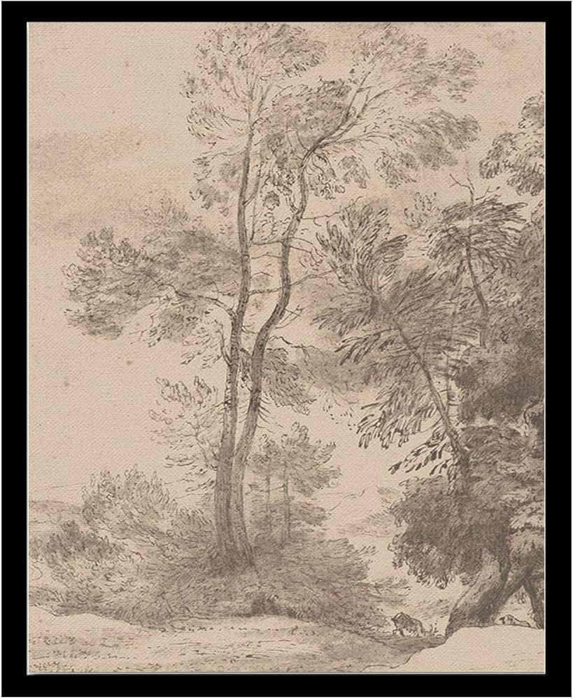Canvas Painting Poster and Print Pictures Canvas Wall Art Tree Sketch Forest Print Poster Neutral... | Amazon (US)