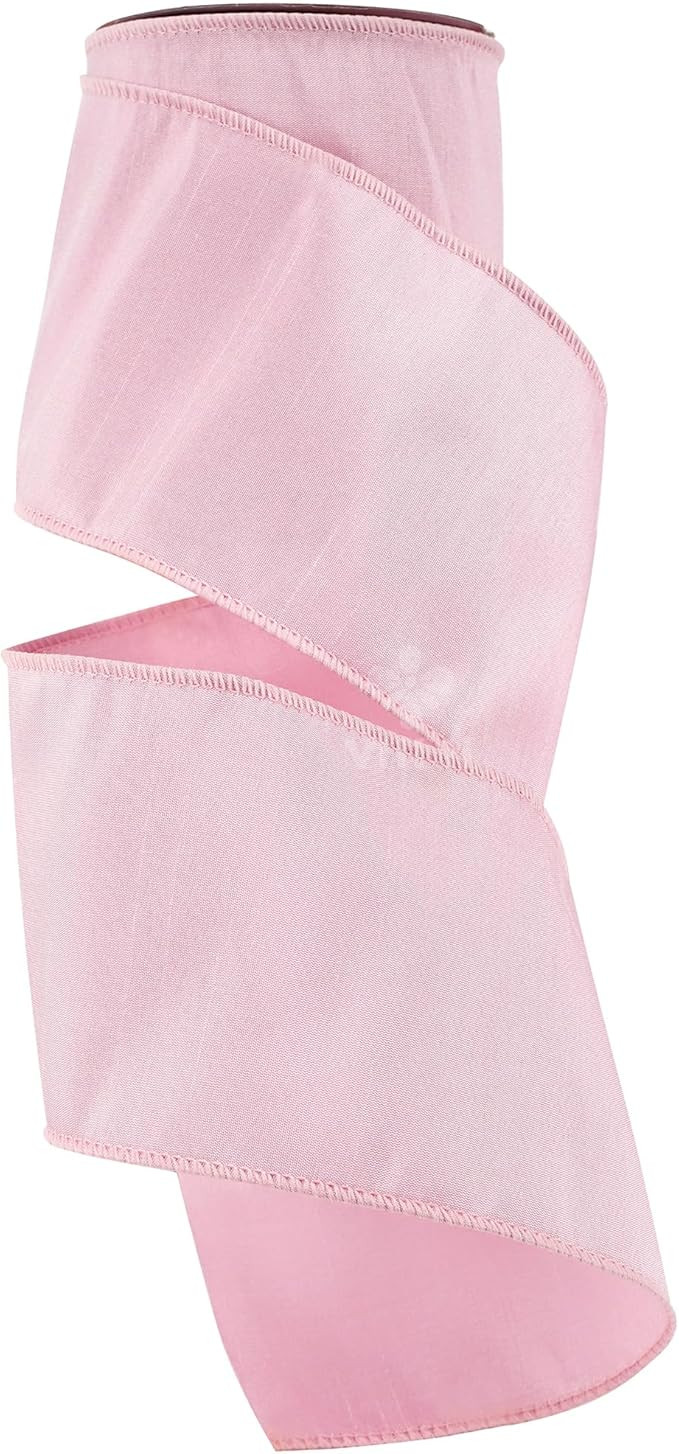 MEEDEE 4 inch Red Dupioni Wired Ribbon with 10 Yards Spool Faux Dupioni Silk Ribbon for Gift Wrap... | Amazon (US)