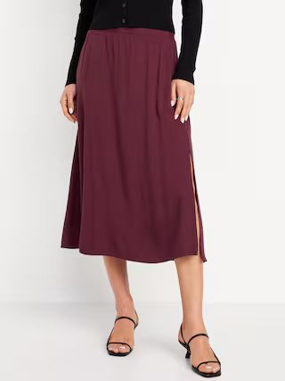 Smocked-Waist Midi Skirt | Old Navy (US)