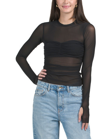 Mesh Long Sleeve Top | TJ Maxx