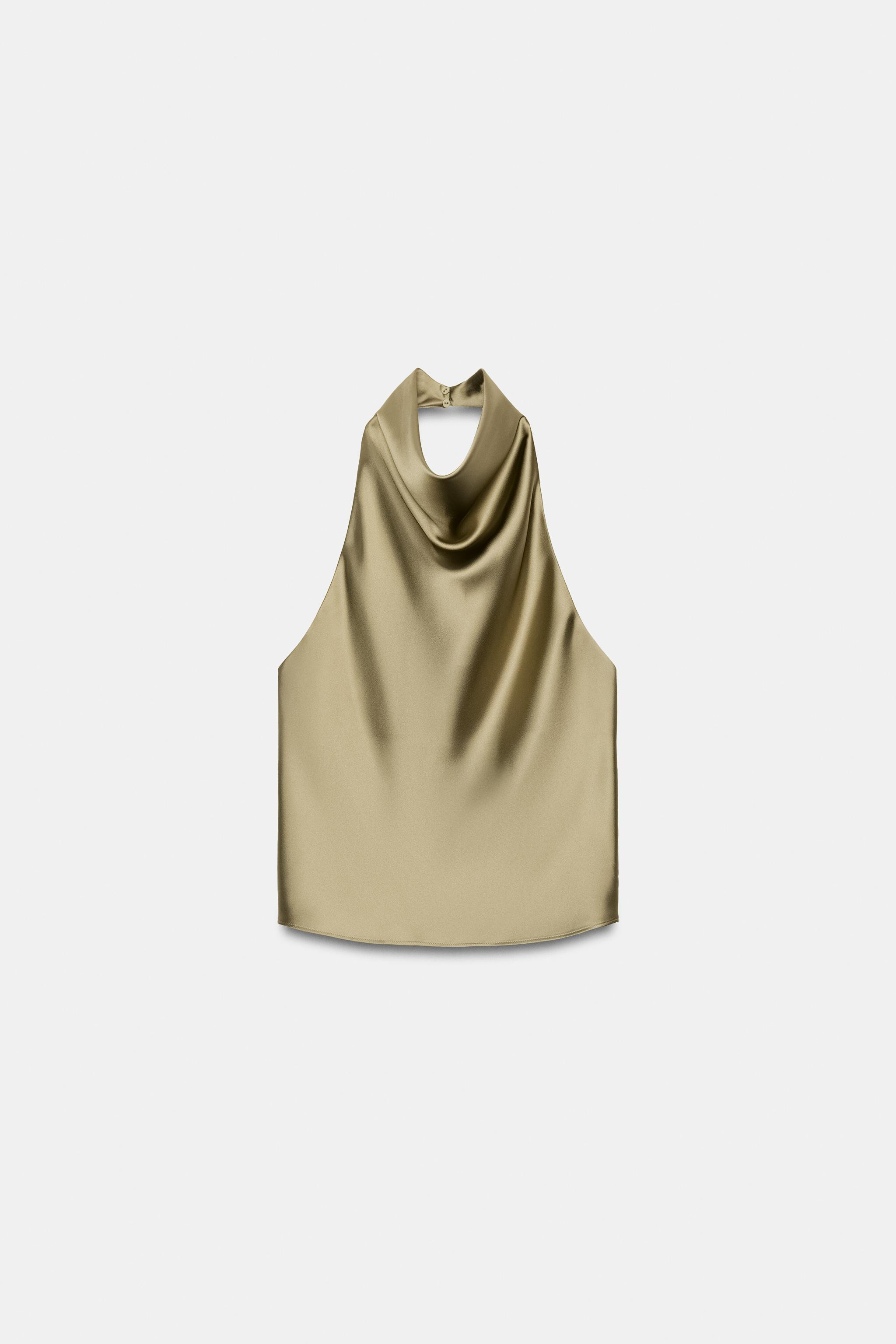 SATIN HALTER TOP | Zara US