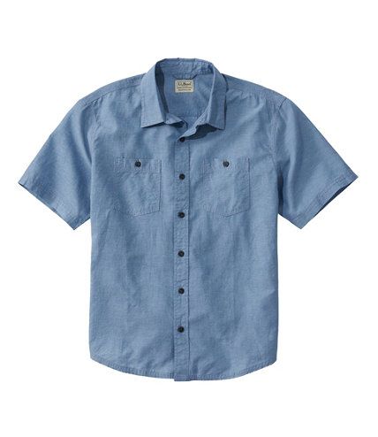 Men's Rugged Linen Blend Shirt, Short-Sleeve, Traditional Untucked Fit | L.L. Bean