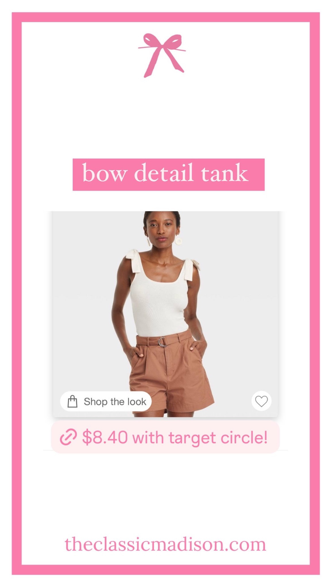 $8 bow tank 

#LTKSaleAlert #LTKSummerSales #LTKFindsUnder50