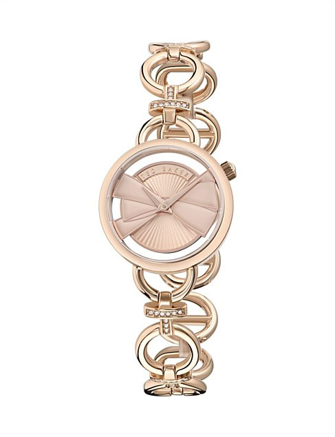 Ted Baker Ted Baker Lilabel Bow Pink Dial Rose Gold Bracelet Watch | David Jones | David Jones (Australia & New Zealand)