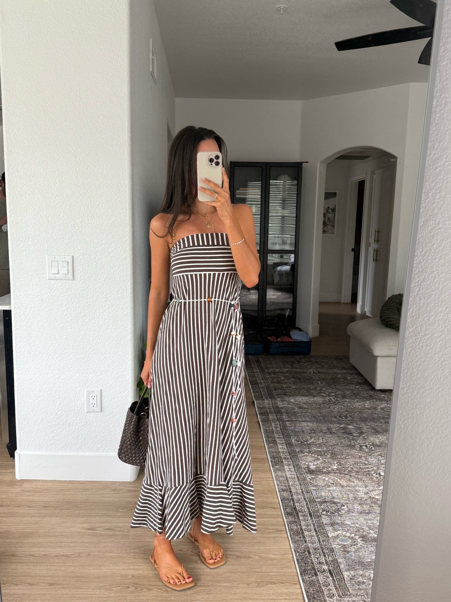 Wearing an XS in the 100% cotton dress for a scenic road trip! I am 5’7 for reference!