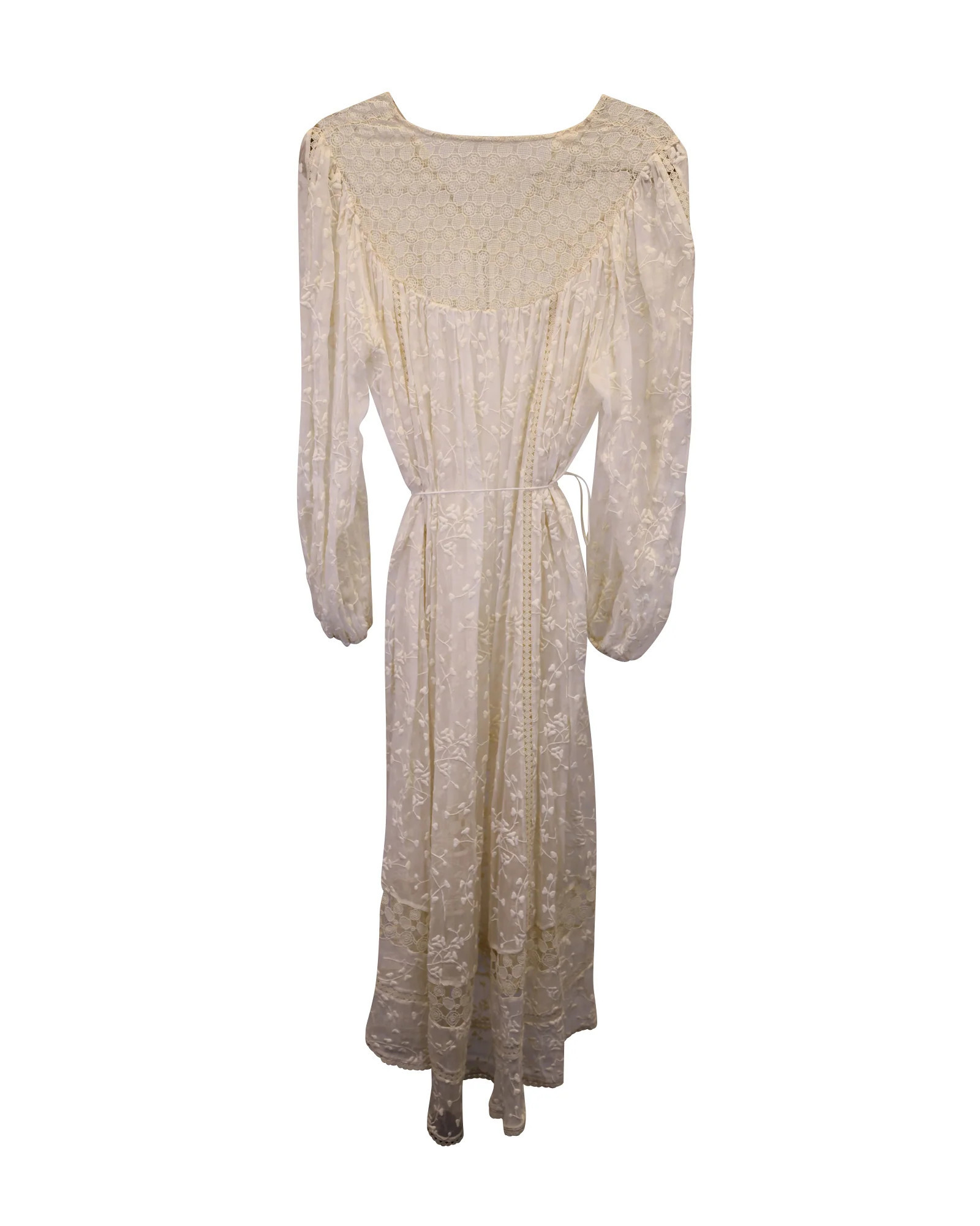 Zimmermann Lace Maxi Dress in White Viscose | Shop Simon