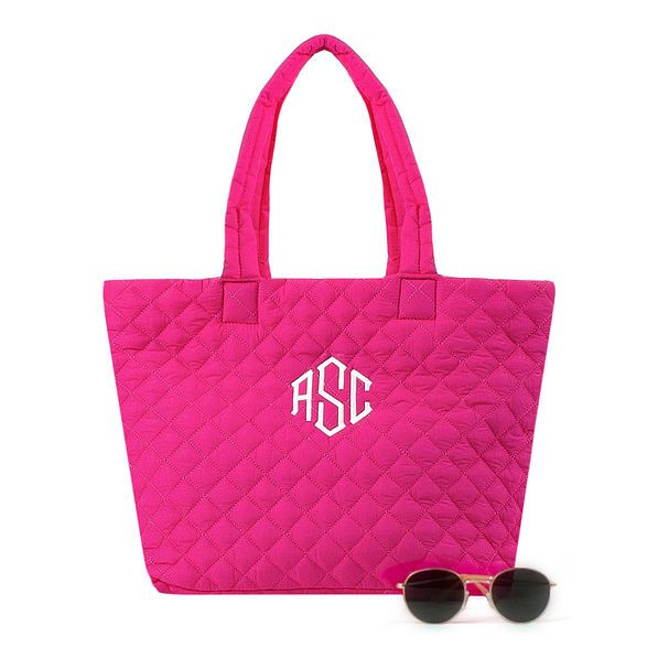 Monogrammed Diamond Quilted Tote | Marleylilly