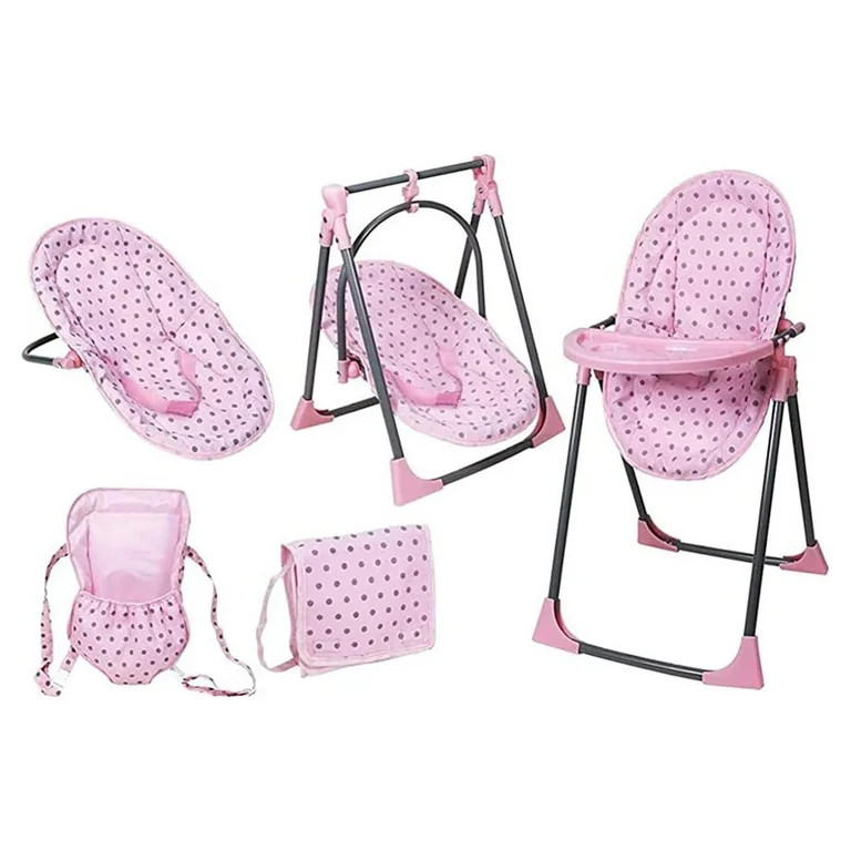 Lissi Baby Doll 6-in-1 Convertible Highchair Doll Accessories, Childrens toy, 6 Pieces | Walmart (US)