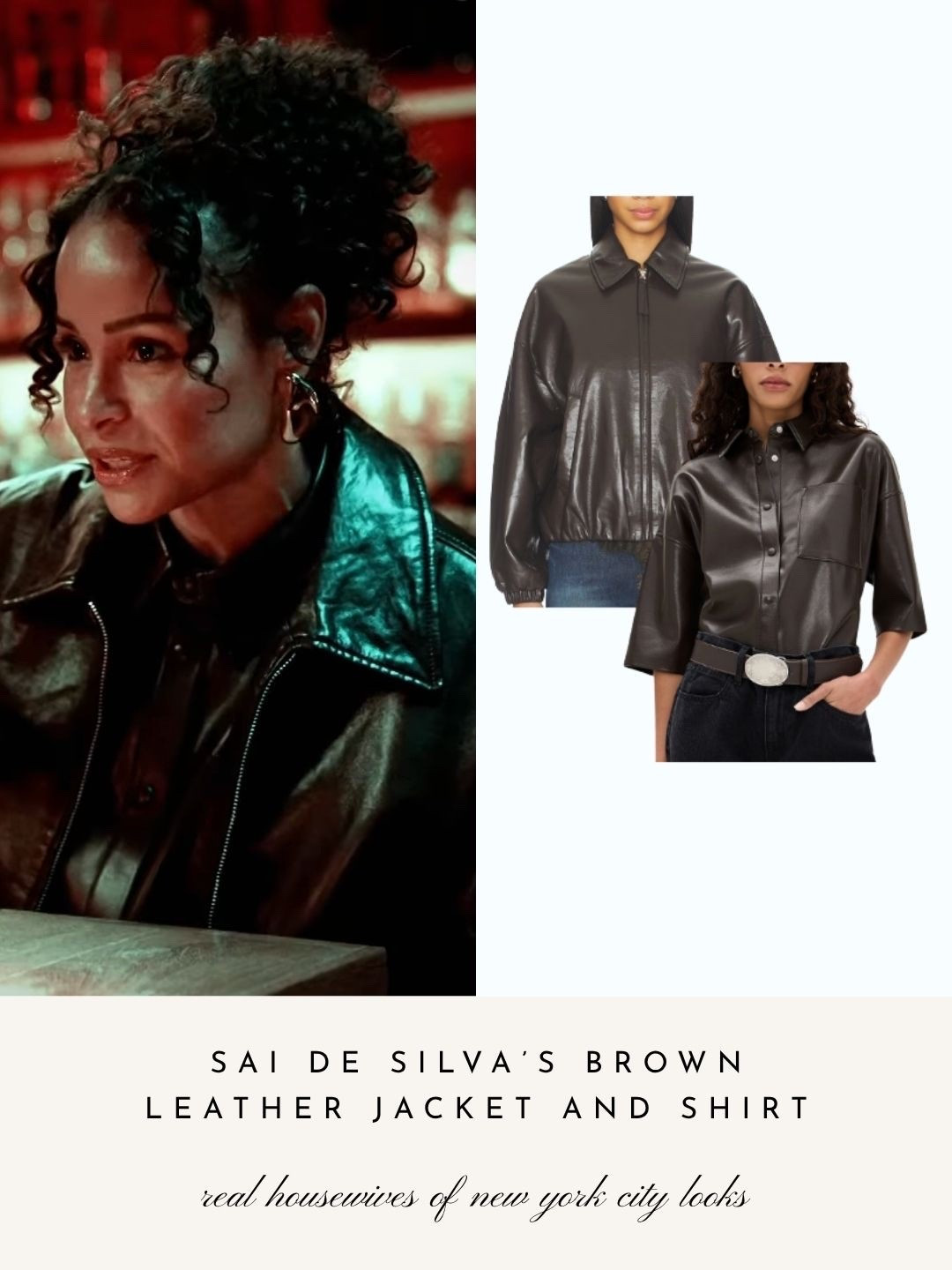 Sai De Silva’s Brown Leather Jacker and Shirt