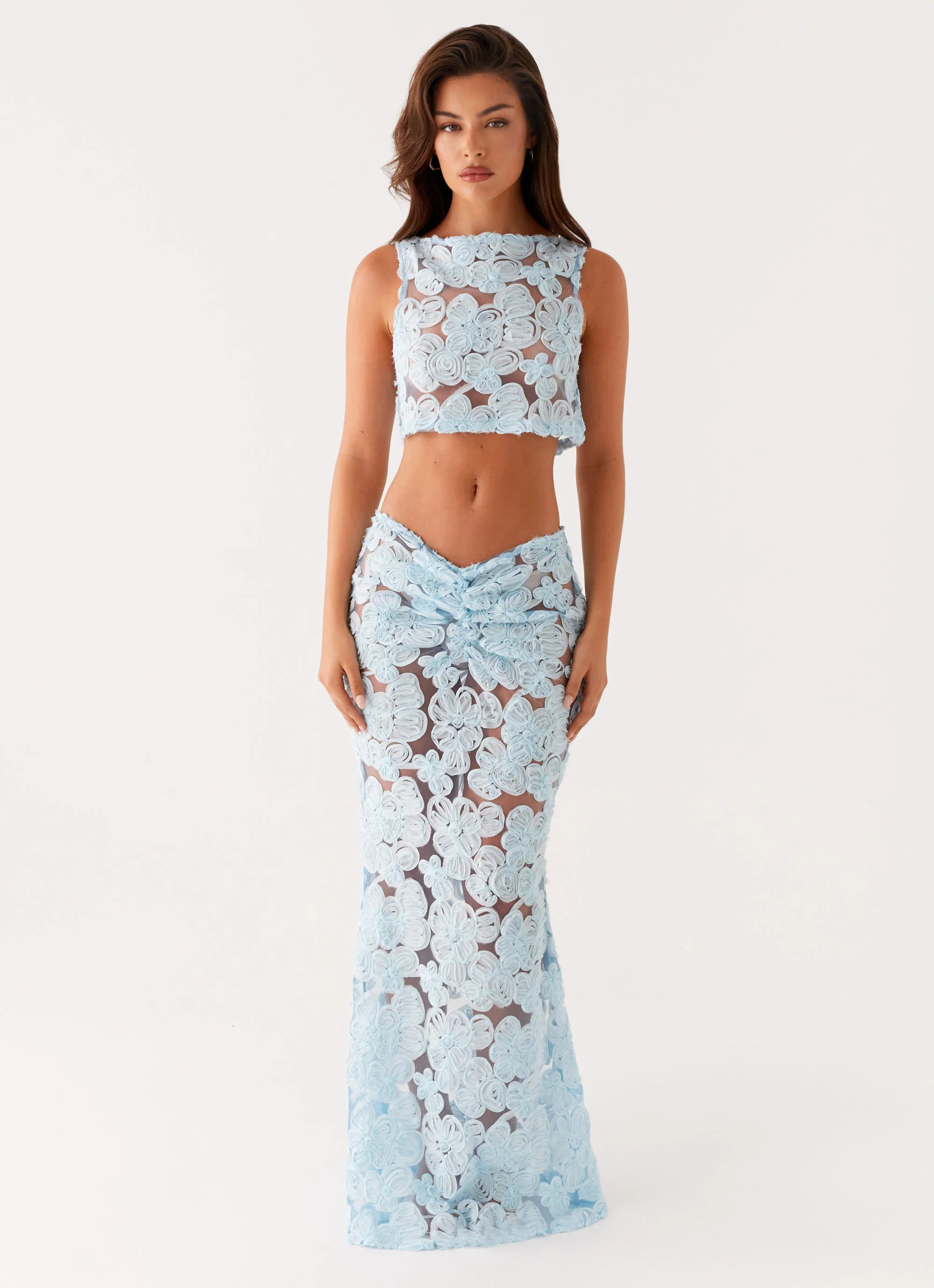 Fiorella Floret Maxi Skirt - Blue | Peppermayo (Global)