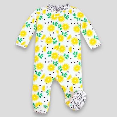 Lamaze Baby Girls' Organic Cotton Sleep 'N Play Lemons Footed Sleepers - Yellow | Target