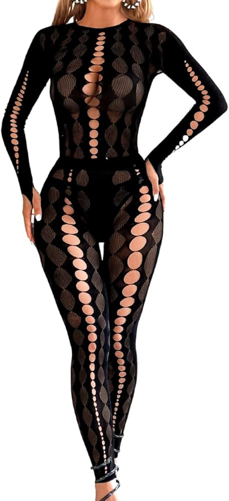 Kaei&Shi Sexy Jumpsuits For Women Summer, Club Outfit Party, Hollow High Waisted | Amazon (US)