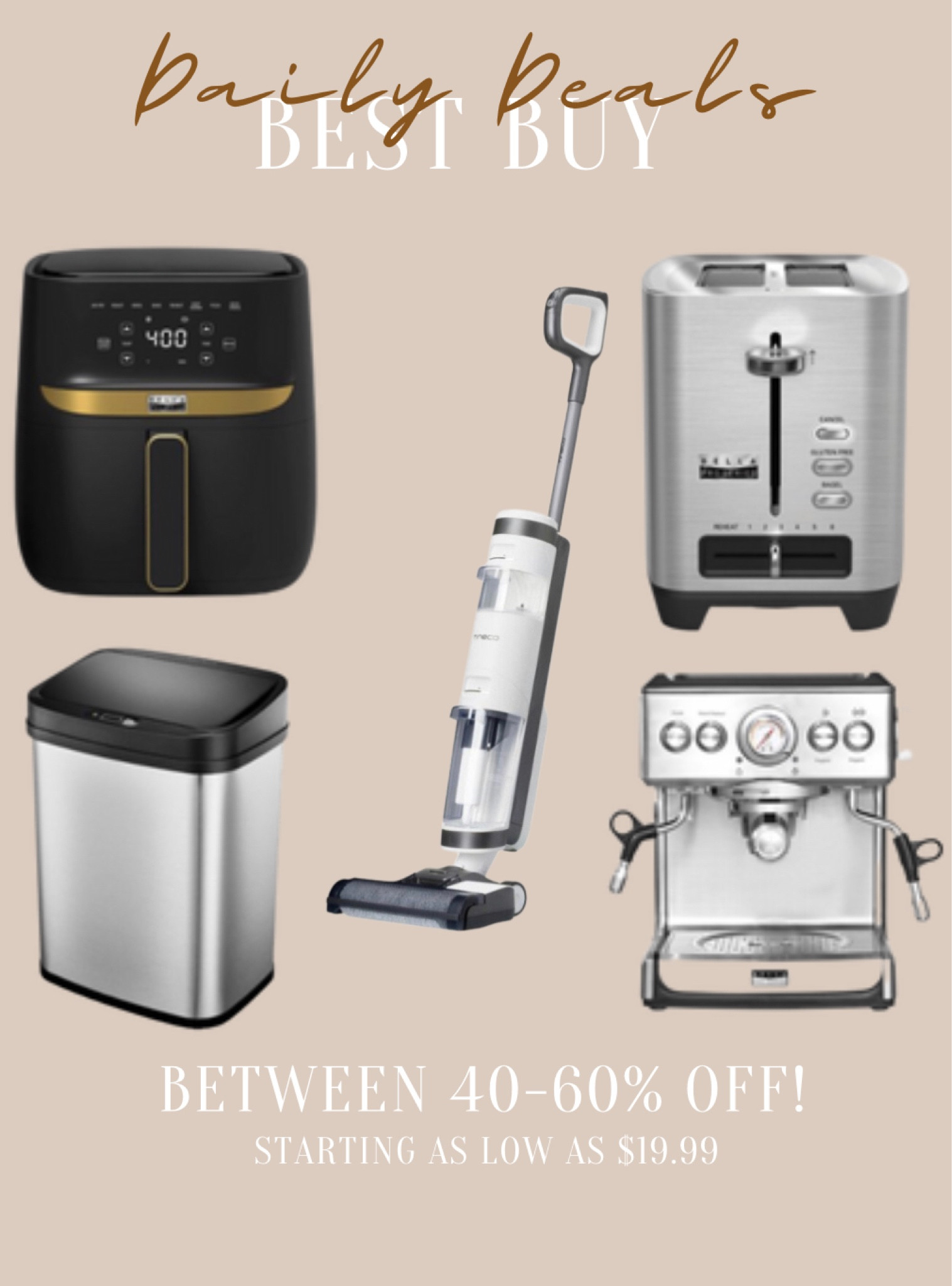 Daily deals - here is today’s round up of BestBuy’s daily deals!

Trashcan
Tineco
Toaster
Expressonmaker
Air fryer
Kitchenware
Kitchen gadgets
Cookware
Chef gadgets
Cleaning

#LTKhome #LTKsalealert #LTKFind